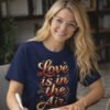 Love Is in the Air Tee, Romantic Valentine’s Day Graphic Shirt, Women’s Tee