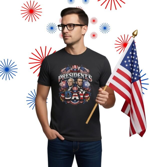 Presidents Day Patriotic Portraits Tee, Unisex T-Shirt