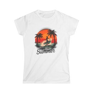 9490465388687975822_2048.jpeg Retro Palm Tree Sunset Women’s Tee, Summer Surf & Beach Graphic T-Shirt
