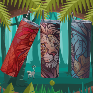 Tiger tumblers Wild Elegance: Tiger in the Jungle Skinny Tumbler (20 oz)