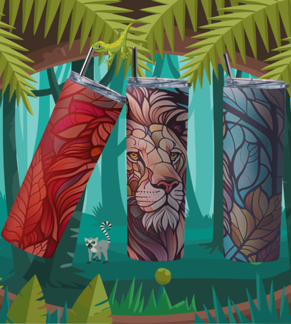 Wild Elegance: Tiger in the Jungle Skinny Tumbler (20 oz)